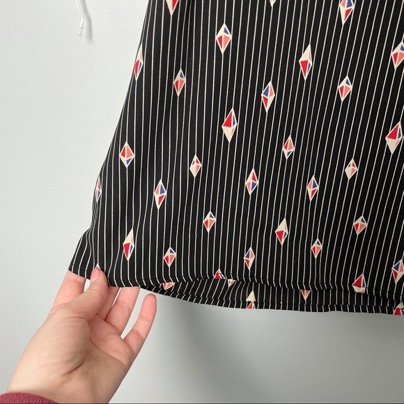 Anthropologie Eri + Ali Black and White Striped 3D Diamond Pattern - Picture 4 of 7